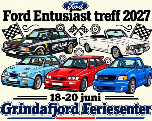 Plakat for Ford Entusiast Treff 2027 – Aksdal