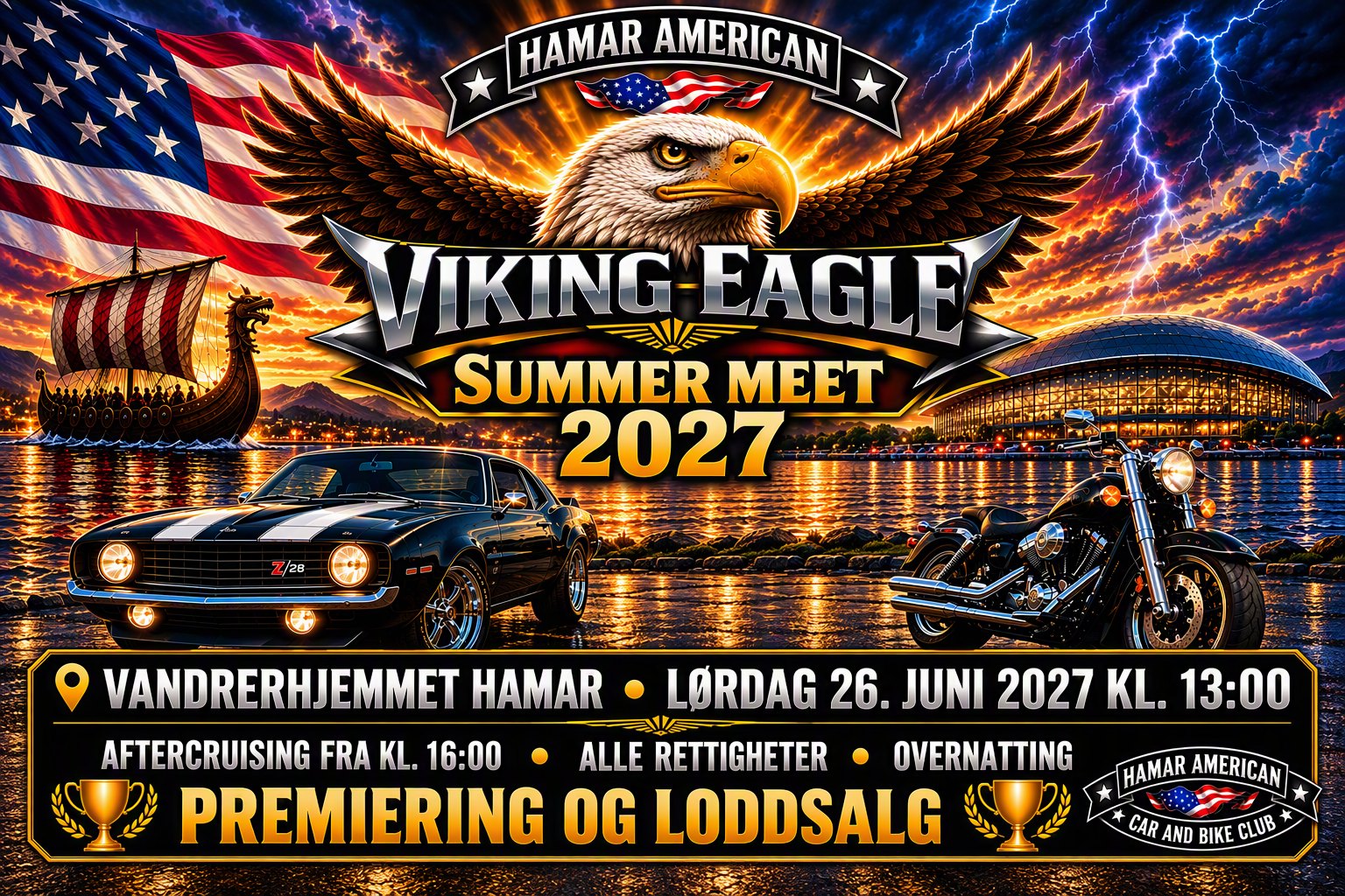 Plakat for Viking Eagle Summermeet 2027 – Hamar