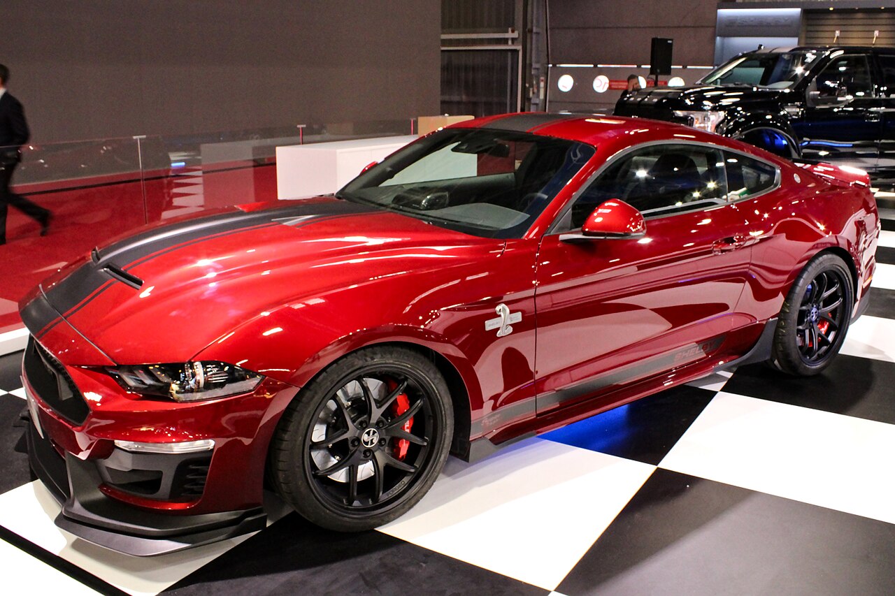 Red Shelby Super Snake displayed at the 2018 Paris Motor Show