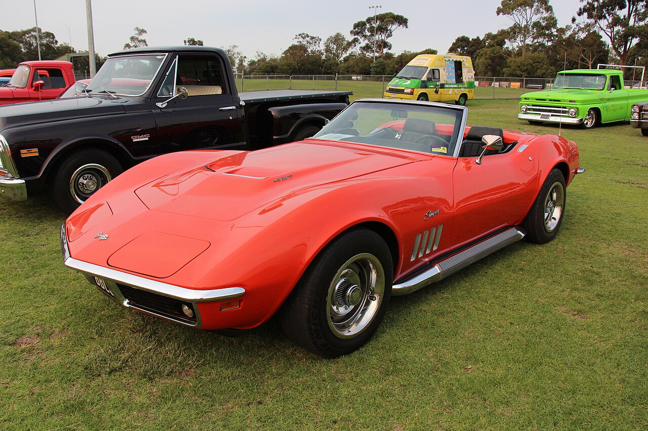 1969 Corvette C3 Roadster med 427 V8. Representativt karosserifoto – bilen på bildet er ikke dokumentert som ZL1.